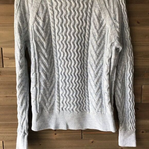 GAP for Good Womens Cable Knit Light Blue Pullover 100% Cotton Sweater Sz Small - Picture 3 of 8
